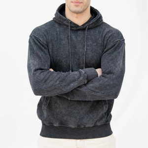 Sudaderas con capucha de algodón mezclado de alta calidad con lavado ácido para adultos, producto superventas, sudadera con capucha para hombre hecha a medida con lavado ácido. - Product Image 5