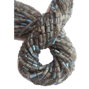 High quality gemstone tube bead labradorite tube cylinder Strand Healing Crystal Gemstone Crystals Jewelry Making Natural <b>Stone</b> - Product Image 3