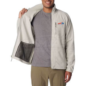 Chaqueta de forro polar con cremallera completa, de color liso, para adultos, con diseño de logotipo personalizado. - Product Image 4