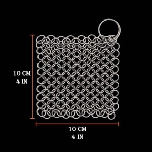 Trusted Manufacturer Metal Chainmail Scrubber With Flexible Ring Mesh For Cleaning Cast Iron <b>Cookware</b> Pots And Pans - Product Image 2