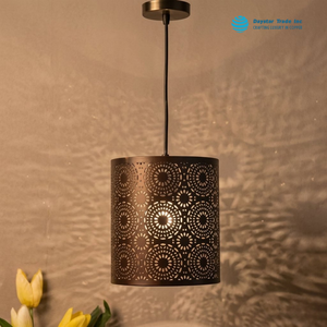 Lámpara Colgante Daystar Trade, Luz Blanca Cálida, Estilo Contemporáneo, Lámpara de Techo Interior, Patrón Circular Metálico, Antideslumbrante, 120W, 90 CRI - Product Image 1