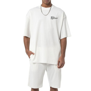 Set di T-Shirt e Pantaloncini da Uomo in Morbido Cotone Misto per Uso Quotidiano Casual - Product Image 1