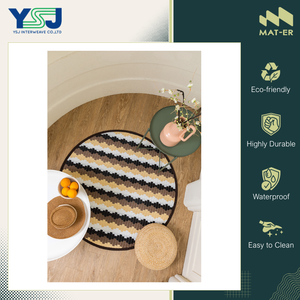 Vente en gros de tapis d'extérieur de qualité standard avec logo personnalisé, tapis rond en polypropylène 100% plastique à bas prix - Product Image 2