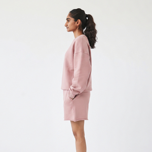 Ensemble deux pièces en molleton de coton pour femmes, sweat-shirt et short amples, vêtements de sport décontractés, streetwear, ensemble confortable et tendance - Product Image 3