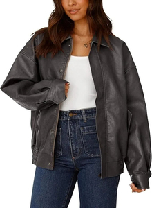 High Street Style <b>Long</b> Length Sheep <b>Leather</b> <b>Jacket</b> for Women Breathable Windproof Cotton Filled Outerwear Classic Style <b>Jackets</b> - Product Image 3