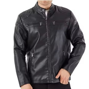Chaquetas de Cuero de Primera Calidad para Hombre, Color Negro, Chaqueta de Cuero para Hombre de Manga Larga, Producto de Cuero Genuino para Hombre en 2026 - Product Image 1