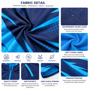 Bata de Cambio Impermeable para Niños con Capucha, Personalizada |   Poncho de Toalla con Forro Polar Cortavientos para Natación, Playa y Deportes - Product Image 5