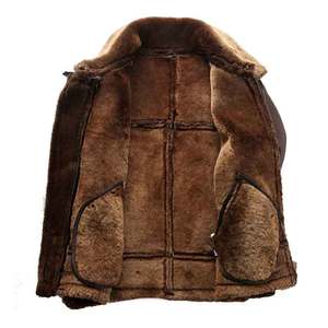Customized Men's Genuine <b>Leather</b> Bomber <b>Jacket</b> with Zipper Closure Coated Fabric Breathable Hooded Regular Fit 320g Lightweight - Product Image 3