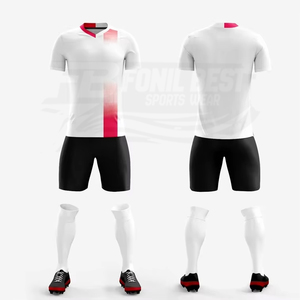 Custom Men's V-Neck Soccer Jersey Shorts Set Gradient Color Quick Dry Polyester All Seasons <b>Athletic</b> Fit - Product Image 3