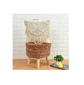 High Quality Handmade Sea-Grass Macrame Rattan <b>Basket</b> with Handle Straw <b>Storage</b> Bin for Home Decoration - Product Image 3