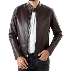 <b>Men's</b> <b>Leather</b> Motorcycle <b>Jacket</b> Genuine <b>Leather</b> Outerwear with Durable Stitching and Premium Finish - Product Image 5