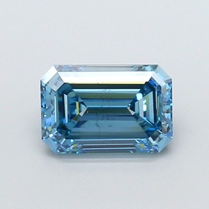Diamant de laboratoire de 1,92 carat, taille émeraude, bleu vif fantaisie, VS2, polissage excellent, pierre précieuse CVD de qualité supérieure pour joaillerie fine - Product Image 1