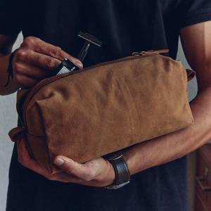 Trousse de Toilette de Voyage Imperméable en Cuir et Toile, Grande Capacité, avec Fermeture Éclair, Tendance, pour Sac, Organisateur de Voyage LCTB-0006 - Product Image 6