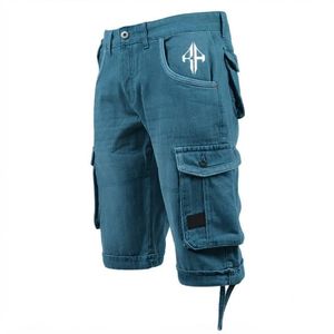 Pantalones Cortos de Mezclilla para Hombre, de Alta Calidad, con Estampado de Serigrafía, Estilo Jeans, de Pierna Ancha, Material Spandex/Poliéster - Product Image 2