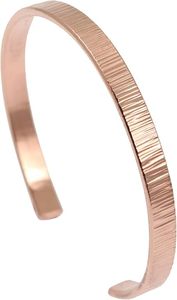 Bracelet en cuivre poli brillant, minimaliste, artisanal, martelé, à vendre - Product Image 4