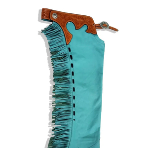 Suede <b>Leather</b> <b>Chaps</b> Straight Solid Closer Best Quality Equestrian Product Half Mini Horse Riding Equipment - Product Image 2