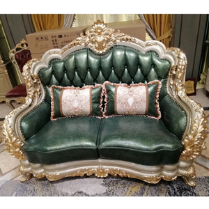 Ensemble de canapés sectionnels français de luxe en bois de mahogany massif, sculptés à la main, capitonnés, confortables et rembourrés, pour appartement - Product Image 3