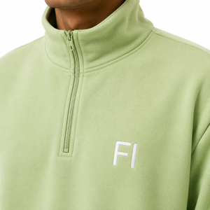 Sudadera unisex con cremallera de un cuarto, de algodón y forro polar, corte regular, chándal de color liso, transpirable, ropa urbana, proveedor mayorista - Product Image 5