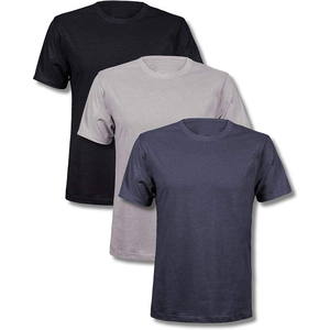 T-shirt à manches courtes pour homme, coupe classique, col rond, couleur unie, jersey 100% coton, décontracté, tricoté, design uni teint - Product Image 5