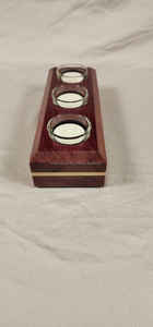 Support de lampe en T en bois fait main avec design sculpté rustique, support de bougie chauffe-plat décoratif pour la décoration de la maison et du salon - Product Image 4