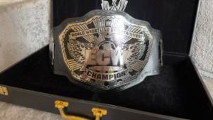 Ceinture de championnat ECW World Wrestling Entertainment, design en métal plaqué or léger, sangle en cuir PU noir MMA, unisexe - Product Image 5