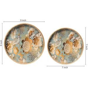 Wooden Enamel Tray with <b>Side</b> Handles Multipurpose Serving Tray for Snacks - Product Image 6