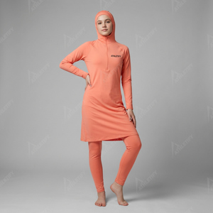 Full Coverage Women's Breathable Plus Size Long Sleeve Burkini Leggings Swimwear UPF50+ Eco-Friendly Resort <b>Pool</b> Sports - Product Image 1