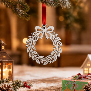 Adorno Navideño de Metal Personalizado con Logotipo Grabado, Redondo, para Colgar en el Árbol, Recuerdo, Regalo OEM - Product Image 3