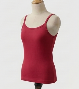 Women's <b>Red</b> Sleeveless <b>Tank</b> <b>Top</b> O-Neck Solid Color Knitted Casual Wear - Product Image 3