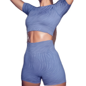 Activewear Women High Waisted Yoga Shorts Custom Spandex/Cotton Stretch Quick-Dry Breathable Workout Apparel <b>Pattern</b> for Logo - Product Image 1