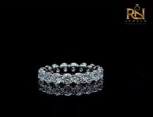 DEF Color Lab Grown Diamond Eternity Band Solid Gold 9K/14K/18K Shared Prong Wedding <b>Ring</b> <b>Stacking</b> Anniversary Fine Jewelry 0.20 - Product Image 5