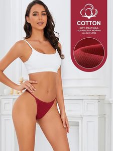 OEM Women Cotton G-String <b>Thong</b> <b>Seamless</b> No Show Tagless Breathable Cotton Crotch Panties Private Label Custom Logo - Product Image 3