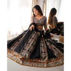 Fiesta de noche Lehenga Choli con hilo y secuencia de trabajo - Product Image 5