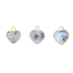 Natural Labradorite Electroplated Charm Handmade <b>Heart</b> Shape Gold Plated Labradorite Pendant For Jewelry Making Birthstone Charm - Product Image 4