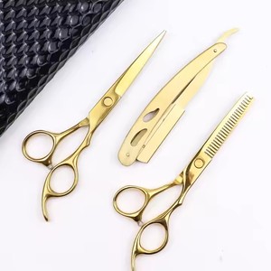 Kit de coiffure professionnel : ciseaux de barbier, ciseaux à effiler, rasoir - Product Image 3