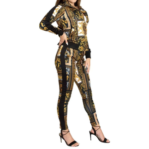 Conjunto de 2 piezas para mujer: Novedoso chándal deportivo con bloques de color, top de manga larga con cremallera y pantalones de chándal para mujer - Product Image 6