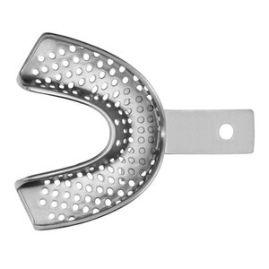 Premium Quality Dental Impression Tray with Edge L3 Perforated Lower Size M Stainless Steel Reusable Autoclavable Orthodontic - Product Image 2