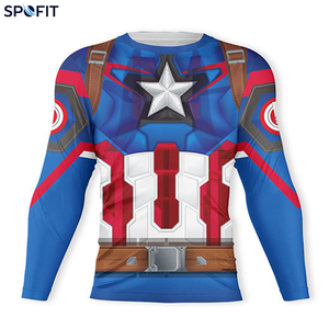 Quick Dry Long Sleeve Superhero Sports <b>shirt</b> <b>Compression</b> Gym With 3d Sublimation Designs Sports Group Rashguards - Product Image 5