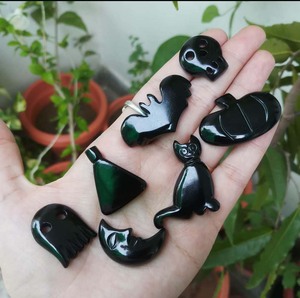 Piedra preciosa de marca Popular, Ojo de Tigre, 20mm, media luna, piedra grande, cabujón suelto liso, piedra preciosa para colgante, joyería para piedras preciosas de verano - Product Image 2