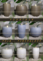 Ornement de jardin léger en polyfibre de verre WF081H47 fabriqué au Vietnam, fontaine d'eau, design paysager, pots en céramique pour la maison