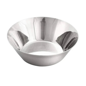 Bol de service en métal, bol de table pour cuisine, bol en acier inoxydable poli, design minimaliste, passe au lave-vaisselle, bol de service alimentaire - Product Image 1