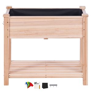 34 X 18 X 30 in Elevated Wooden <b>Planter</b> Box WPC Raised Garden Bed with Legs for Outdoor Planting for Growing Flowers <b>Vegetables</b> - Product Image 1