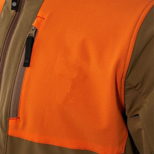 Men's Soft Shell <b>Jacket</b> Color Blocked Orange Brown Zip Fly Water Resistant Outdoor Hunting Coat Regular Fit Autumn Wear - Product Image 6