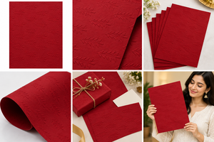 Hojas de Papel Hechas a Mano con Relieve de Hojas Rojas para Invitaciones de Boda, Envoltura de Regalos, Scrapbooking, Manualidades y Creación de Tarjetas - Product Image 4