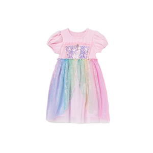 OZKIZ Korean Kids Summer Dress Royal Girls 2-6 Years <b>Rainbow</b> Fashion Wholesale - Product Image 2
