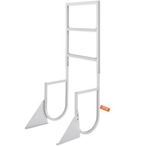 Scaletta Pieghevole a 3 Gradini in Lega di Alluminio con Capacità di Carico di 160 kg, 2 Gradini Larghi e Tappetino Antiscivolo in Gomma per Barche Pontone e Piscine - Product Image 1