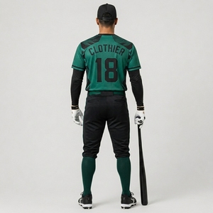 Uniforme de baseball avec tissu en polyester respirant, technologie d'évacuation de l'humidité, uniforme de baseball personnalisé de qualité supérieure, vêtements d'équipe - Product Image 2