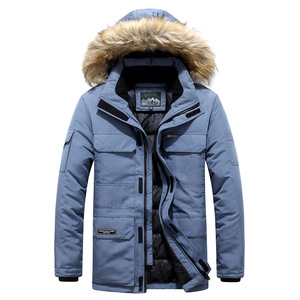 Chaqueta acolchada de manga larga de alta calidad, hecha a medida, de fabricante pakistaní, más vendida, para hombre, con capucha y pelo. - Product Image 2