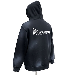 Sweat à capuche zippé personnalisé effet délavé style streetwear, séchage rapide, veste de sport légère pour la gym et l'entraînement - Product Image 5
