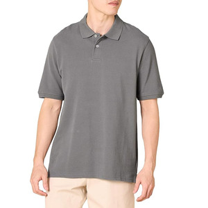 Polo gris para hombre, manga corta, casual, liso, tela transpirable, logotipo personalizado, OEM, ODM disponible - Product Image 1